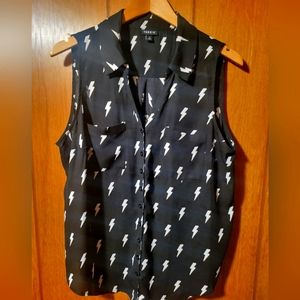 Torrid Lightning bolt button down blouse